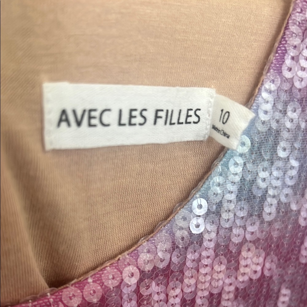 💖 Avec Les Filles Pink Sequin Midi Dress – Size 10 ✨ - Picture 4 of 10